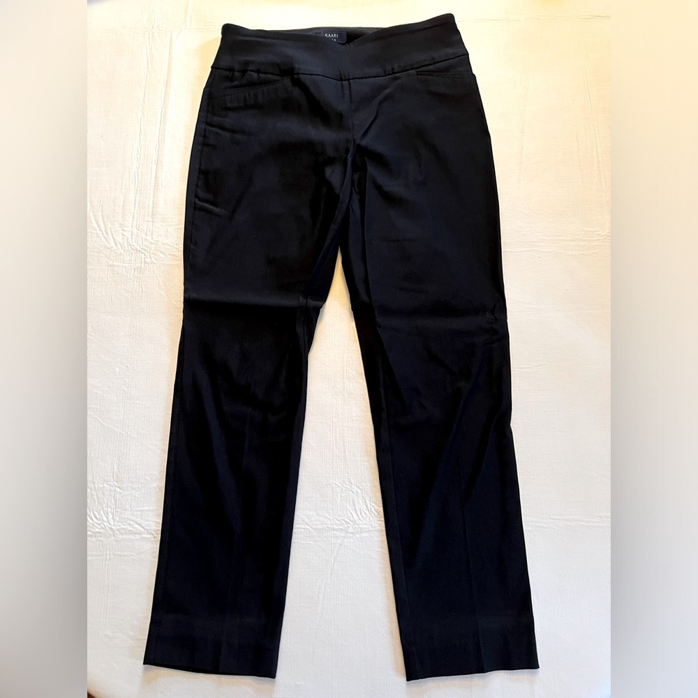 Kaari Blue Women’s Black Pull On Trousers Dress Pants 10
